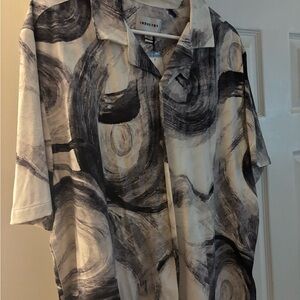 Industry Abstract Black and White Men's Casual Shirt